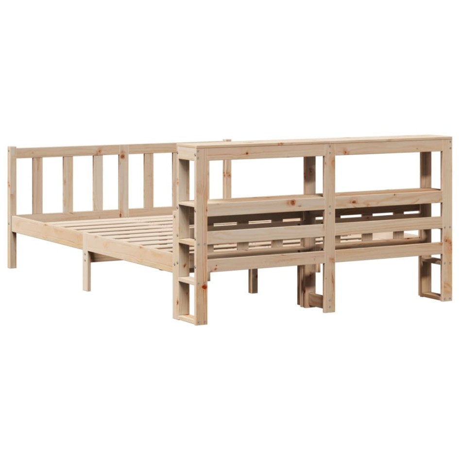 Estructura de cama sin colchón madera maciza de pino 120x190