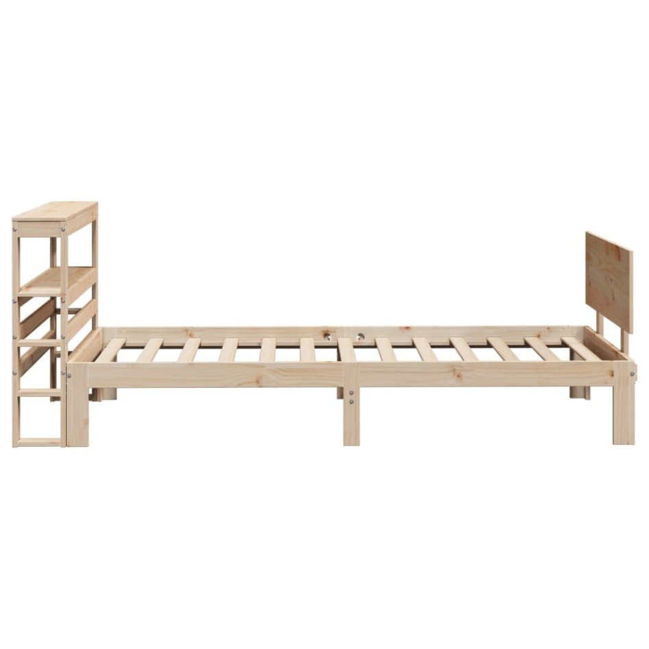 Estructura de cama con cabecero madera maciza pino 75x190