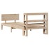Estructura de cama con cabecero madera maciza pino 90x190