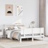 Estructura de cama con cabecero sin colchón blanco 140x200