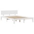 Estructura de cama con cabecero sin colchón blanco 140x200