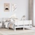 Estructura de cama con cabecero sin colchón blanco 160x200