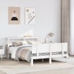 Estructura de cama con cabecero sin colchón blanco 160x200 cm