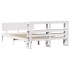 Estructura de cama con cabecero sin colchón blanco 160x200