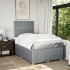 Cama box spring con colchón tela gris claro 120x200
