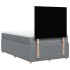 Cama box spring con colchón tela gris claro 120x200