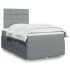 Cama box spring con colchón tela gris claro 120x200
