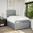 Cama box spring con colchón tela gris claro 120x200