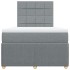 Cama box spring con colchón tela gris claro 120x200