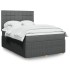 Cama box spring con colchón tela gris oscuro 140x200