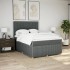 Cama box spring con colchón tela gris oscuro 140x200