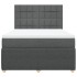 Cama box spring con colchón tela gris oscuro 140x200