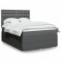 Cama box spring con colchón tela gris oscuro 140x200