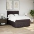 Cama box spring con colchón tela marrón oscuro 140x200