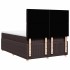 Cama box spring con colchón tela marrón oscuro 140x200