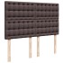 Cama box spring con colchón tela marrón oscuro 140x200
