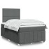 Cama box spring con colchón tela gris oscuro 120x200