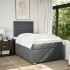 Cama box spring con colchón tela gris oscuro 120x200