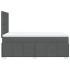 Cama box spring con colchón tela gris oscuro 120x200