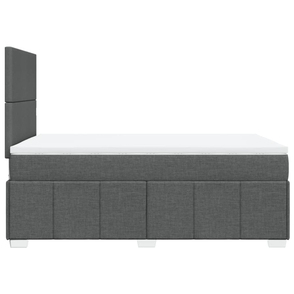 Cama box spring con colchón tela gris oscuro 120x200