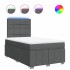 Cama box spring con colchón tela gris oscuro 120x200