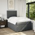 Cama box spring con colchón tela gris oscuro 120x200