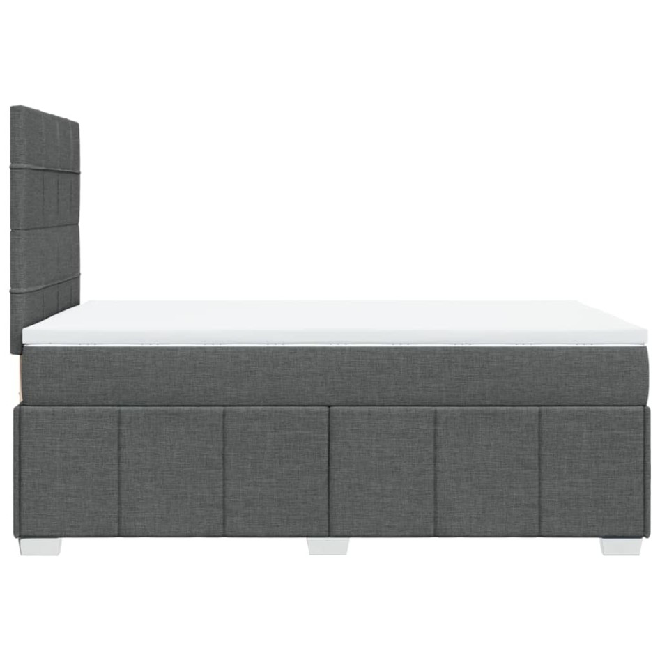Cama box spring con colchón tela gris oscuro 120x200