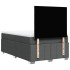 Cama box spring con colchón tela gris oscuro 120x200