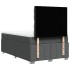 Cama box spring con colchón tela gris oscuro 120x200