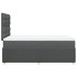 Cama box spring con colchón tela gris oscuro 120x200