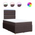 Cama box spring con colchón tela marrón oscuro 120x200