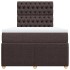 Cama box spring con colchón tela marrón oscuro 120x200