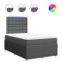 Cama box spring con colchón tela gris oscuro 120x200