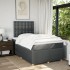 Cama box spring con colchón tela gris oscuro 120x200