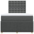 Cama box spring con colchón tela gris oscuro 120x200