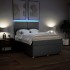 Cama box spring con colchón tela gris claro 140x190