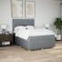 Cama box spring con colchón tela gris claro 140x190