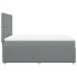 Cama box spring con colchón tela gris claro 140x190