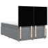 Cama box spring con colchón tela gris claro 140x190
