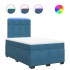 Cama box spring con colchón terciopelo azul 120x190