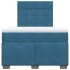 Cama box spring con colchón terciopelo azul 120x190