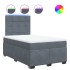 Cama box spring con colchón terciopelo gris oscuro 120x200