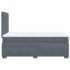 Cama box spring con colchón terciopelo gris oscuro 120x200