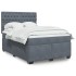 Cama box spring con colchón terciopelo gris oscuro 140x190