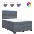 Cama box spring con colchón terciopelo gris oscuro 140x190