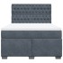 Cama box spring con colchón terciopelo gris oscuro 140x190