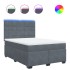Cama box spring con colchón terciopelo gris oscuro 140x190