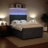 Cama box spring con colchón terciopelo gris oscuro 140x190