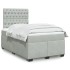 Cama box spring con colchón terciopelo gris claro 120x200