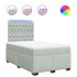 Cama box spring con colchón terciopelo gris claro 120x200